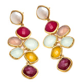 18kt Gold Vermeil Multi Chalcedony Statement Earring